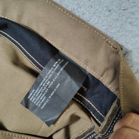 Theory Pants Men's 34 Brown Stretch Flat Front Haydin Straight Slim Fit Classic - Picture 11 of 11